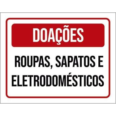 Imagem de Kit 10 Placa Acm Doações Roupas Eletrodomésticos 18X23 - Sinalizo