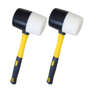 Imagem de Martelo Marreta  Borracha Ergonomico Kit 2 Uni Assentar Piso Obra Reparos Marreta Piso Ceramica Reparo Manutençao