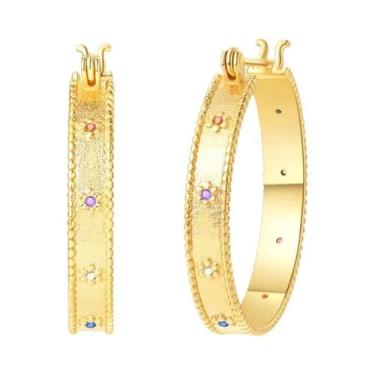 Imagem de Brincos De Argola Em Prata 925 Com Pérola E Estrela Para Mulheres, Bri