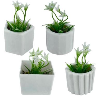 Imagem de Conjunto de 4 Arranjos com Plantinhas Artificiais - Decoração Charmosa