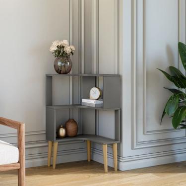 Imagem de Armário Multiuso Berlin 3 Prateleiras Grafite - RV Móveis