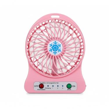 Imagem de Mini Ventilador Portátil Recarregável Com 3 Velocidades – Frescor Compacto Para Qualquer Lugar Rosa