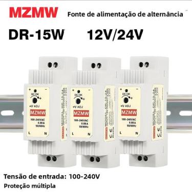 Imagem de Fonte De Alimentação Chaveada Ultrafina Para Trilho DIN 15W 12V 1.25A 