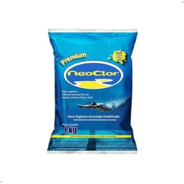 Imagem de Cloro Orgânico Premium Pacote 1Kg Para Limpeza De Piscinas Azulejo Vinil Fibra Neoclor