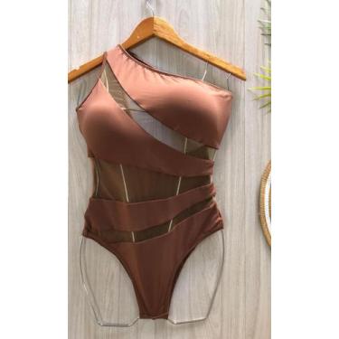 Imagem de Maiô Nula Manga 3 Cores com Tule Feminino Degradê e Liso Poliamida Alt