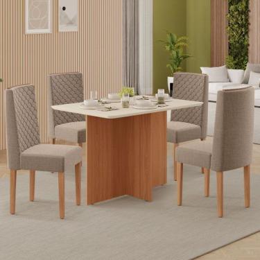 Imagem de Conjunto de Sala de Jantar Monet 1,20 com 4 Cadeiras 100 MDF - Tuboart