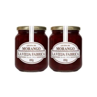 Imagem de Kit 2 Potes Geleia de Morango La Vieja Fábrica 800g  Importada Premium