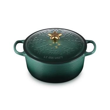 Imagem de PANELA REDONDA LE CREUSET HOLLY 24CM EM FERRO FUNDIDO PUXADOR ESTRELA VERDE ARTICHAUT 2...