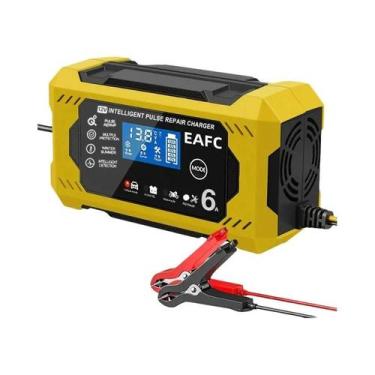 Imagem de Carregador De Bateria Inteligente 12V 6A Para Carro E Moto Com Display