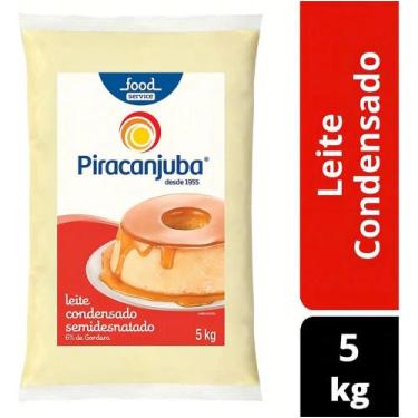 Imagem de Leite Condensado Semi Desnatado Piracanjuba Pacote de 5kg