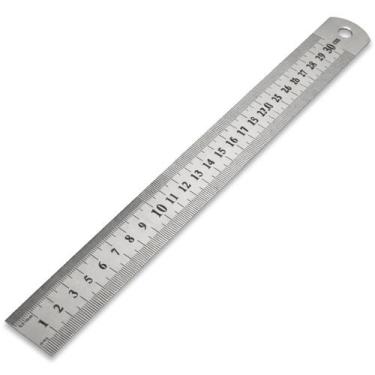 Imagem de Régua 30cm Metal Graduada Aço 300mm 12 Polegada Profissional - Dremax