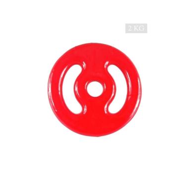 Imagem de Anilha 2kg Emborrachada PVC Furo Standard-Unissex