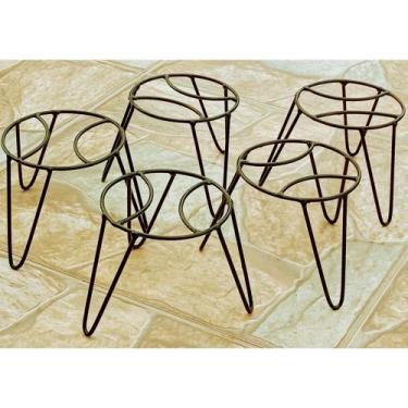 Imagem de 5 suportes para vaso de flor plantas tripé base onde vai o vaso 14 cm 