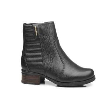 Imagem de Bota Feminina Cano Baixo Diana Pegada Marrom, Preto, 38