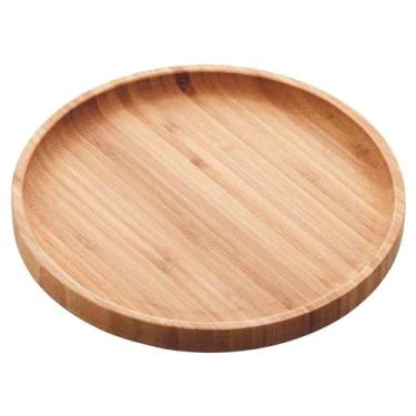 Imagem de Bandeja De Bambu Redonda Petisqueira Servir Decorar Natural 30cm - Liv