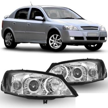 Imagem de Par farol astra 2003 2004 2005 2006 a 2011 máscara cromada - BBS / AI