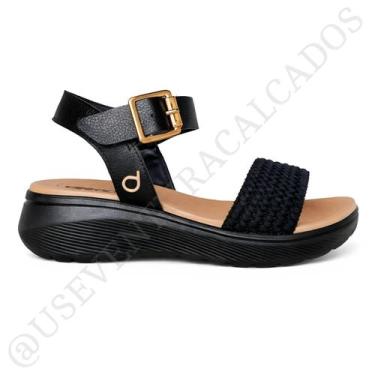 Imagem de Sandalia ortopédica dijean casual conforto leve fivela macia, Preto, 3