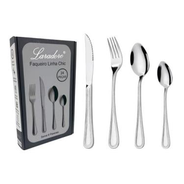 Imagem de Faqueiro Premium em Aço Inox - Laradore Chic (24 Peças)