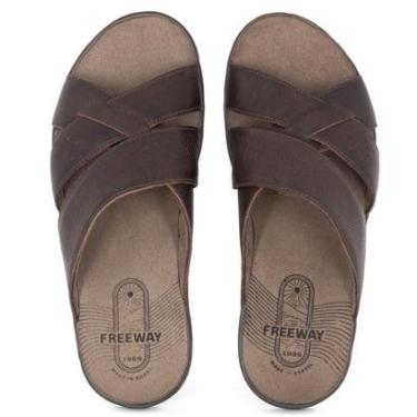 Imagem de Sandália Masculina Freeway Casual Canastra2 Couro Chinelo Confortável CANASTRA2-Masculino