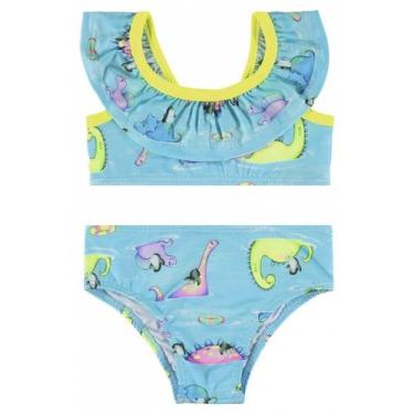 Imagem de Biquini Infantil Proteção UV Quimby 4/10 Ref. 029407, Azul, 10