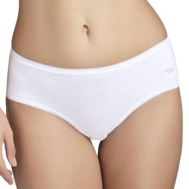 Imagem de Calcinha Basic Midi Algodão Confortável P Ao Xg Sloggi, XG, Branco