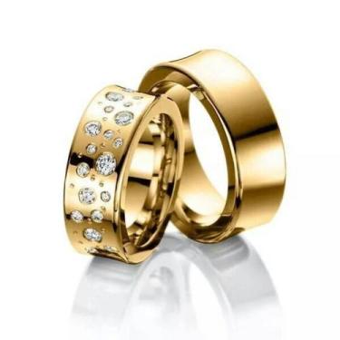 Imagem de Par de Alianças Folheada a Ouro 18k Alta Joalheria - CLOSET JOIAS, 29