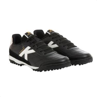 Imagem de Chuteira Society Flamenco Kelme Couro Preto Futebol Campo Tamanho:39Co