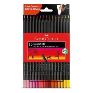 Imagem de Lápis De Cor Faber Castell Supersoft 15 Cores Quentes
