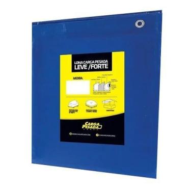 Imagem de Lona Plástica Azul impermeável 300 Micras Multiuso 8x8 - CARGA PESADA 
