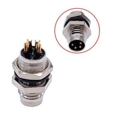 Imagem de Conector m8 painel 4 pinos macho - Aotoro