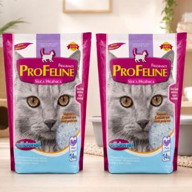 Imagem de Kit 2 Silica Higienica Cristal 2,8kg Tradicional Areia Gato - PRO
