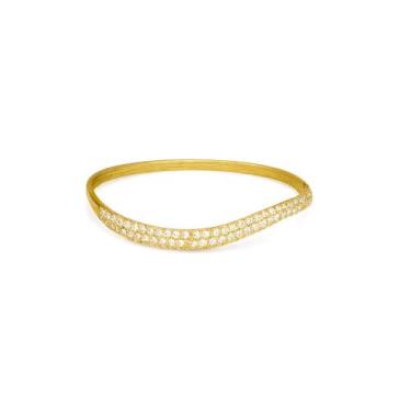 Imagem de Bracelete Onda Cravejado com Zircônias - Banhado em Ouro 18k - Tri Gat