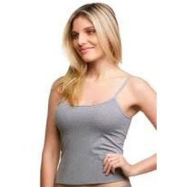 Imagem de Camisete Feminina Básica Sem Costura Alças Finas Trifil, Cinza, P