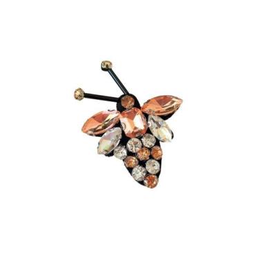 Imagem de Broche Abelha Bordada com Pedras - - Pistache Acessórios, Rosa, Único