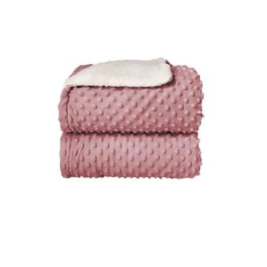 Imagem de COBERTOR DOTS SHERPAM 90x110 CM LAÇO BEBÊ -, ROSA