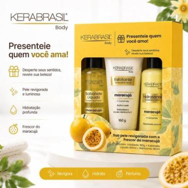 Imagem de Kerabrasil Kit Presente Sabonete Líquido, Esfoliante e Hidratante Corp