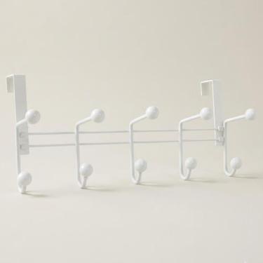 Imagem de Cabide 10 Ganchos para Porta e Parede - Metaltru, Branco