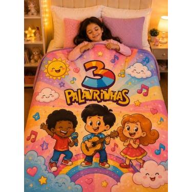Imagem de Manta Cobertor Infantil Confortável 2,20x1,50 Tema 3 Palavrinhas Lança
