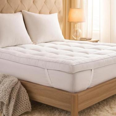 Imagem de Pillow Top Cama Solteiro, Casal, Queen E King Protetor De Colchão Toqu