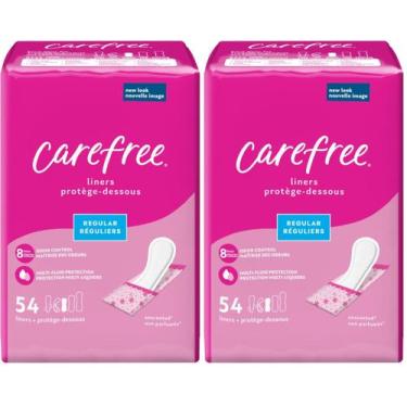 Imagem de Absorventes Diários Carefree Regular Sem Perfume Pacote com 108 Unidad