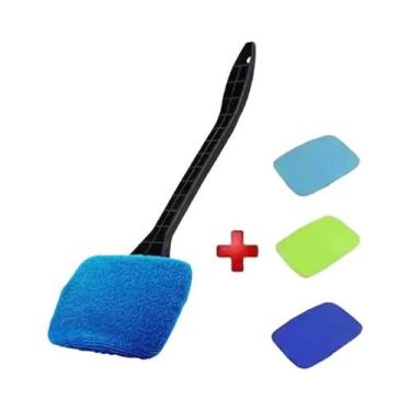 Imagem de Kit De Escova Para Limpeza De Vidros Internos De Carros Com Cabo Longo