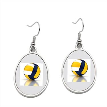 Imagem de Brinco de voleibol - Brincos com pingente para meninas - Presente de festa de aniversário dos namorados, Metal, Sem pedras preciosas