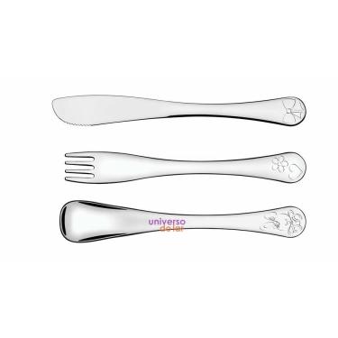 Imagem de Jogo de Talheres Infantil Tramontina Le Petit Meninas Acabamento Brilho Aço Inox