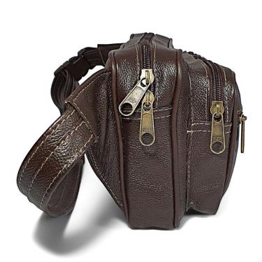 Imagem de Pochete Extra Grande Masculina De Couro Espaçosa Resistente