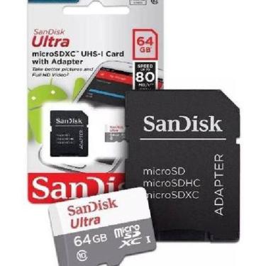 Imagem de Micro Sd Ultra 64Gb Classe10 80Mbs Sandisk