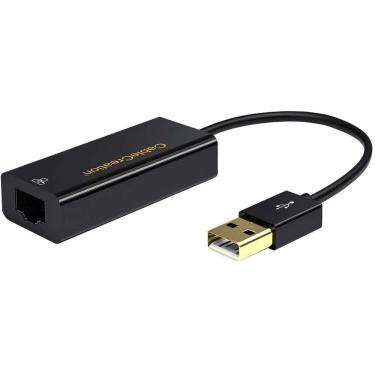 Imagem de Adaptador de rede USB de criação de cabos, USB 2.0 a 10/100 RJ45 Ethernet LAN Cabo com Windows 10/8.8/8/ 7, mac OS X, Preto