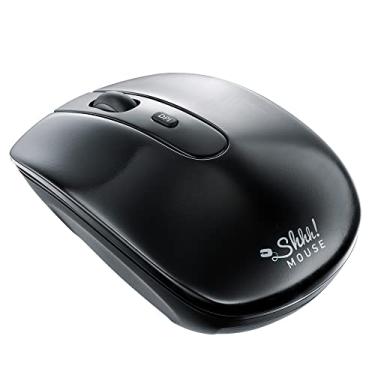 Imagem de SHHHMOUSE Mouse silencioso sem fio para laptop, pequeno, compacto, sem fio, com USB 2,4 GHz – clique silencioso, 3 níveis de DPI, mouse de viagem – portátil para PC, Chromebook [preto]