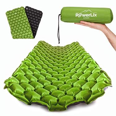 Imagem de POWERLIX Almofada de dormir ultraleve para acampamento com saco inflável – Tapete compacto e leve para acampamento, mochila ao ar livre, caminhadas, viagem, airpad, acampamento, colchão de ar, tapete