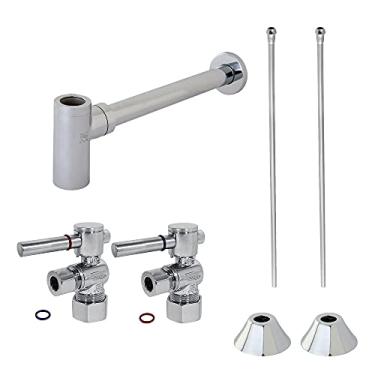 Imagem de Kingston Brass CC53301DLLKB30 Kit de acabamento de pia de encanamento contemporâneo com armadilha P para lavatório e cozinha, cromado polido