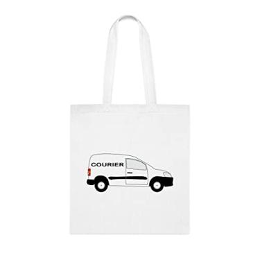 Imagem de Sacola de Van de entrega de correio pequeno, presente divertido, bolsa de ombro, bolsas reutilizáveis, cesta de Natal de aniversário ideia de presente, Branco